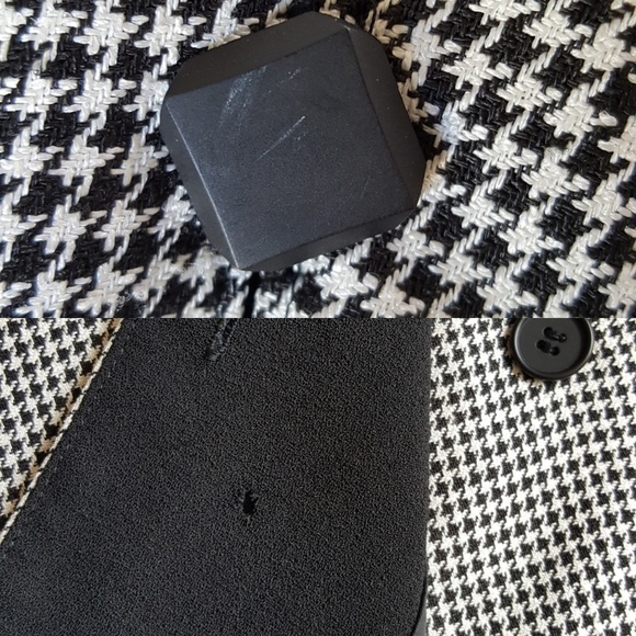 Black/White Houndstooth Pattern Overcoat Jacket - Picture 8 of 8